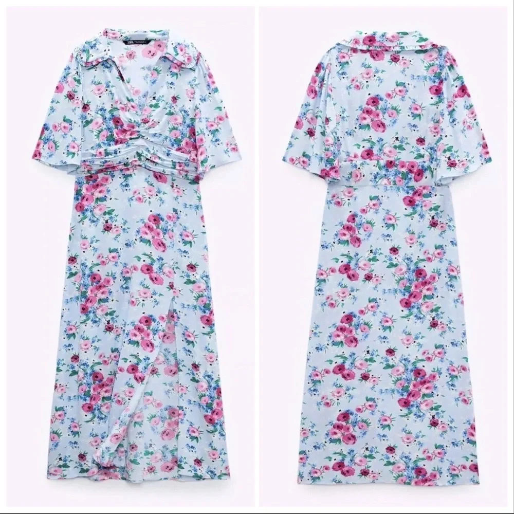 NWT ZARA FLORAL PRINT DRESS - Picture 8 of 8